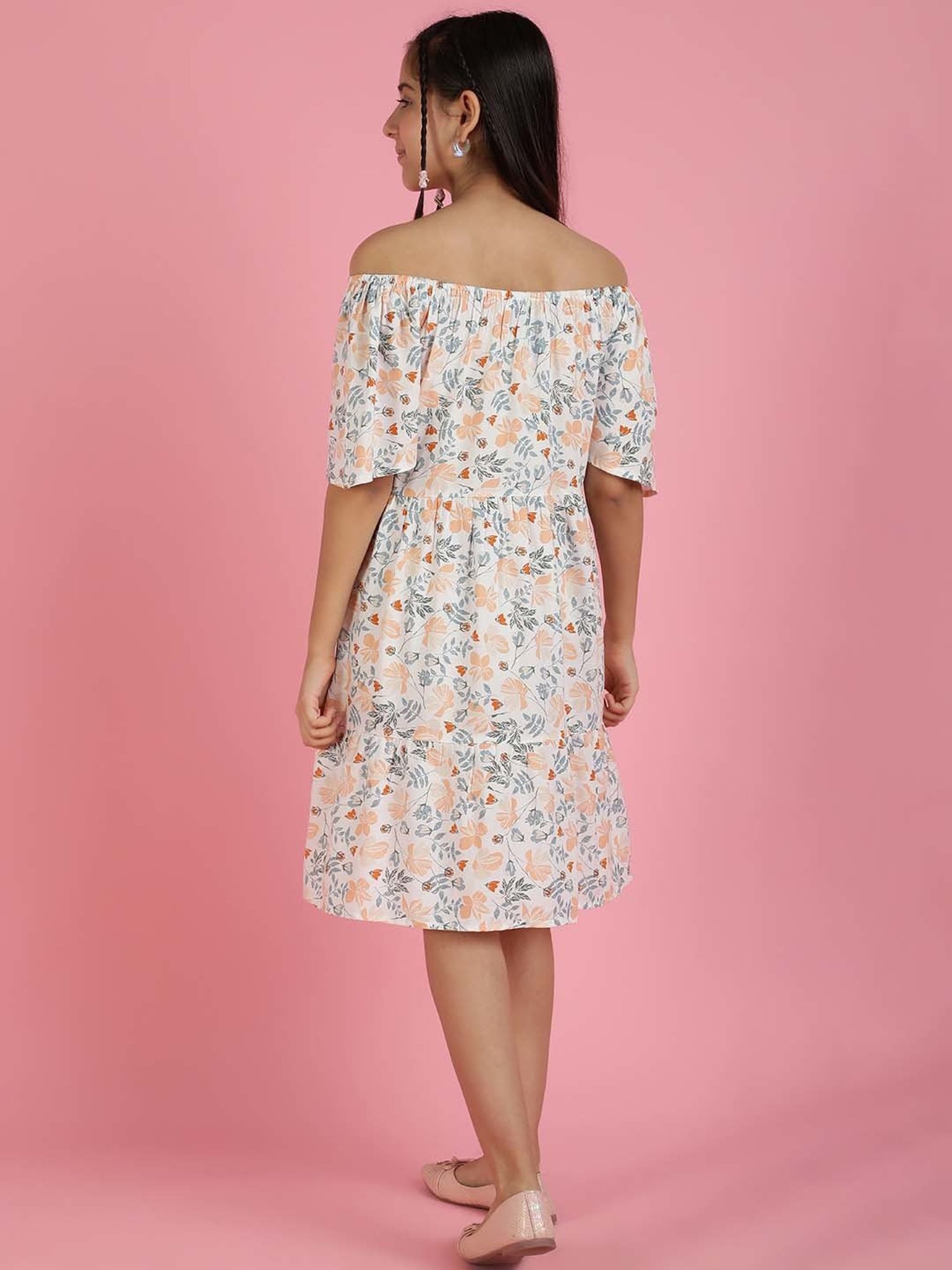 Lil Tomatoes Kids Multicolor Floral Print Dress