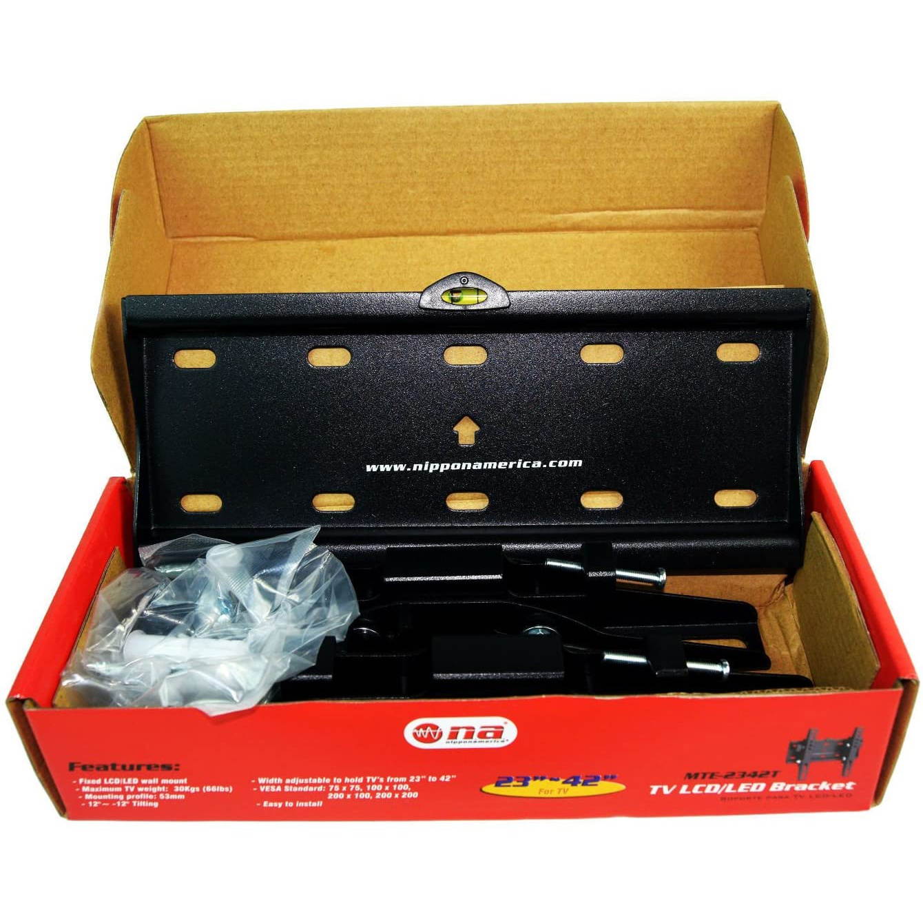 Nippon America Fixed Flat Screen Panel Television Bracket Wall Mount (2 Pack)