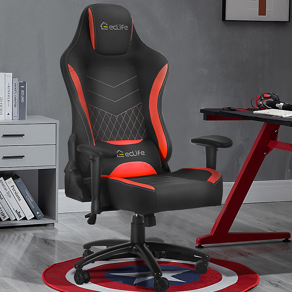 Ergonomic Racing Style Gaming Chair LUCKWIND Racing Chair
Massage Gaming Chair Office Chair Height Adjustment Recliner Swivel Rocker With USB Massage Lumbar Pad E-Sports Chair