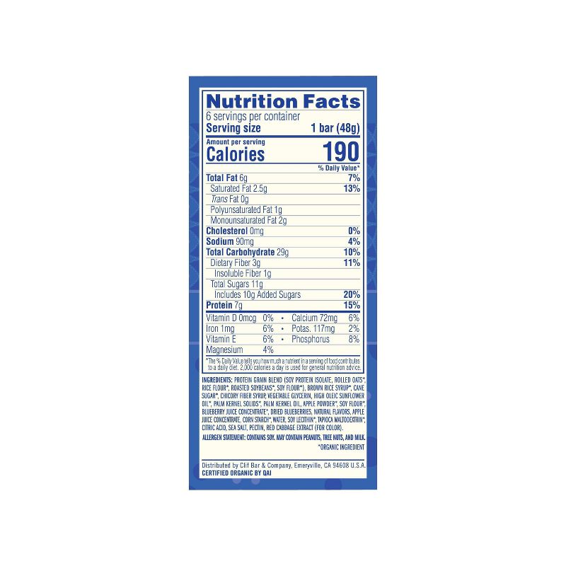 LUNA Blueberry Bliss Nutrition Bars - 6ct