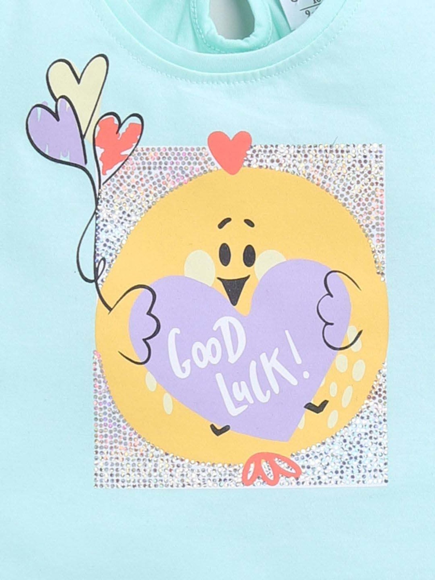 ANNIE Girls Blue Cotton Printed Top & Skirt Set