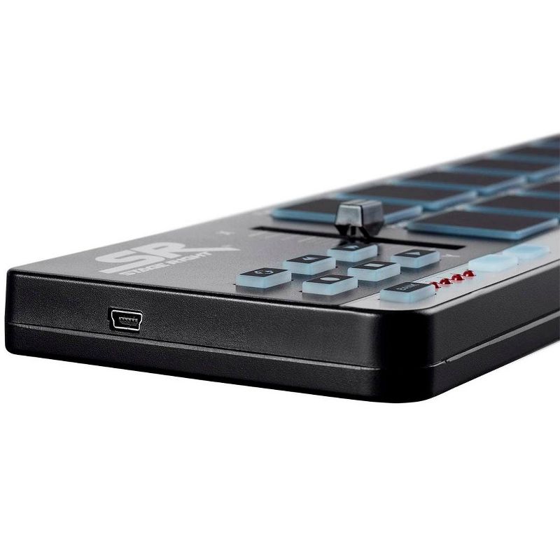 Monoprice SRP12 Compact USB Pad Controller with 12x Velocity Sensitive RGB Pads and 2x Assignable Buttons, 6x MMC Buttons - Stage Right Series