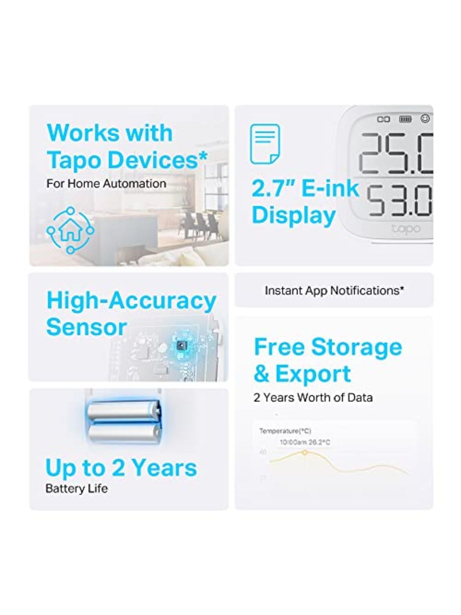 TP-Link Tapo T315 Smart Temperature & Humidity Monitor (White)