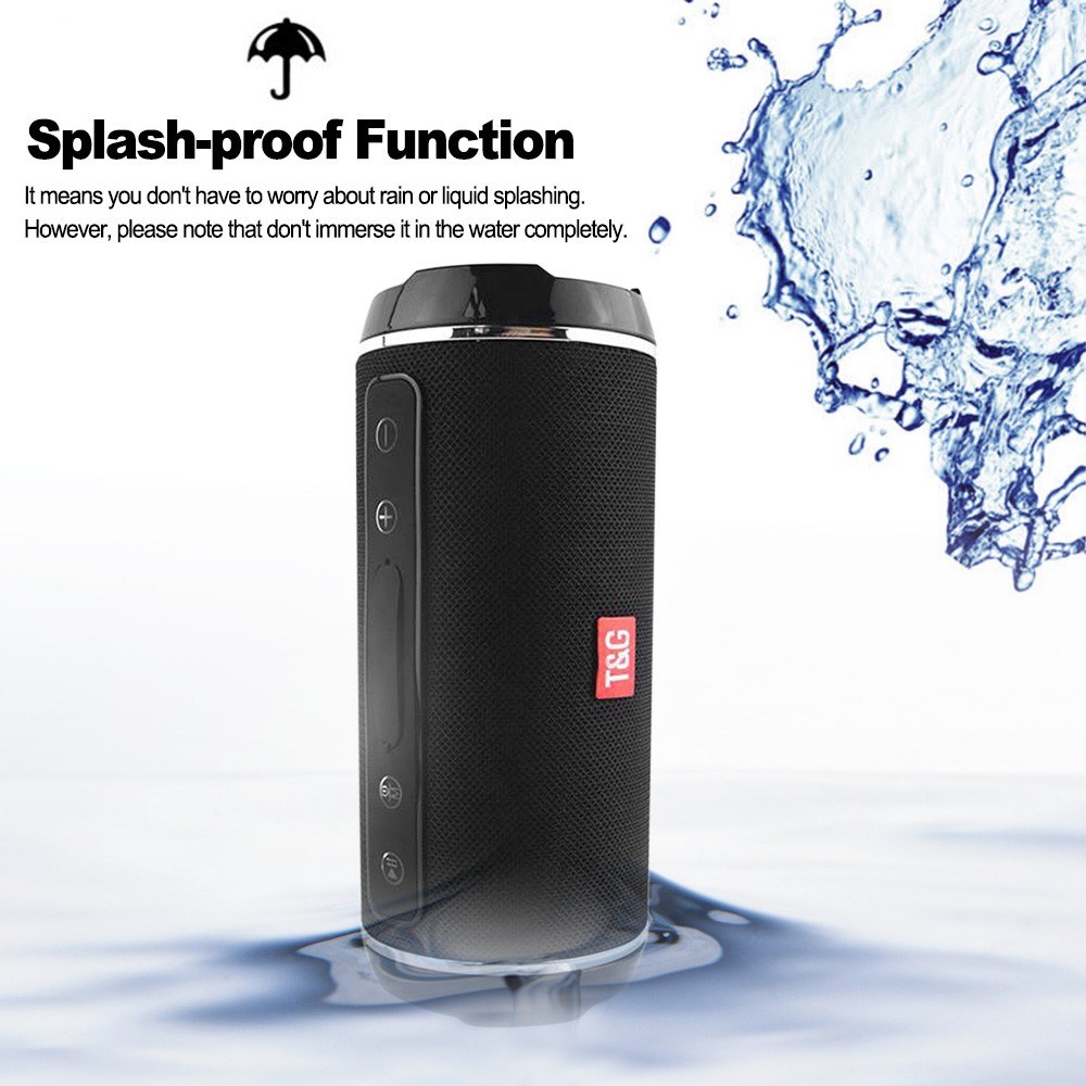 Portable Wireless Bluetooth Speaker 10W Stereo Subwoofer Outdoor Splash-proof Music Player U Disk TF Card Reader AUX-IN Hands-free w/ Mic 1200mAh Battery