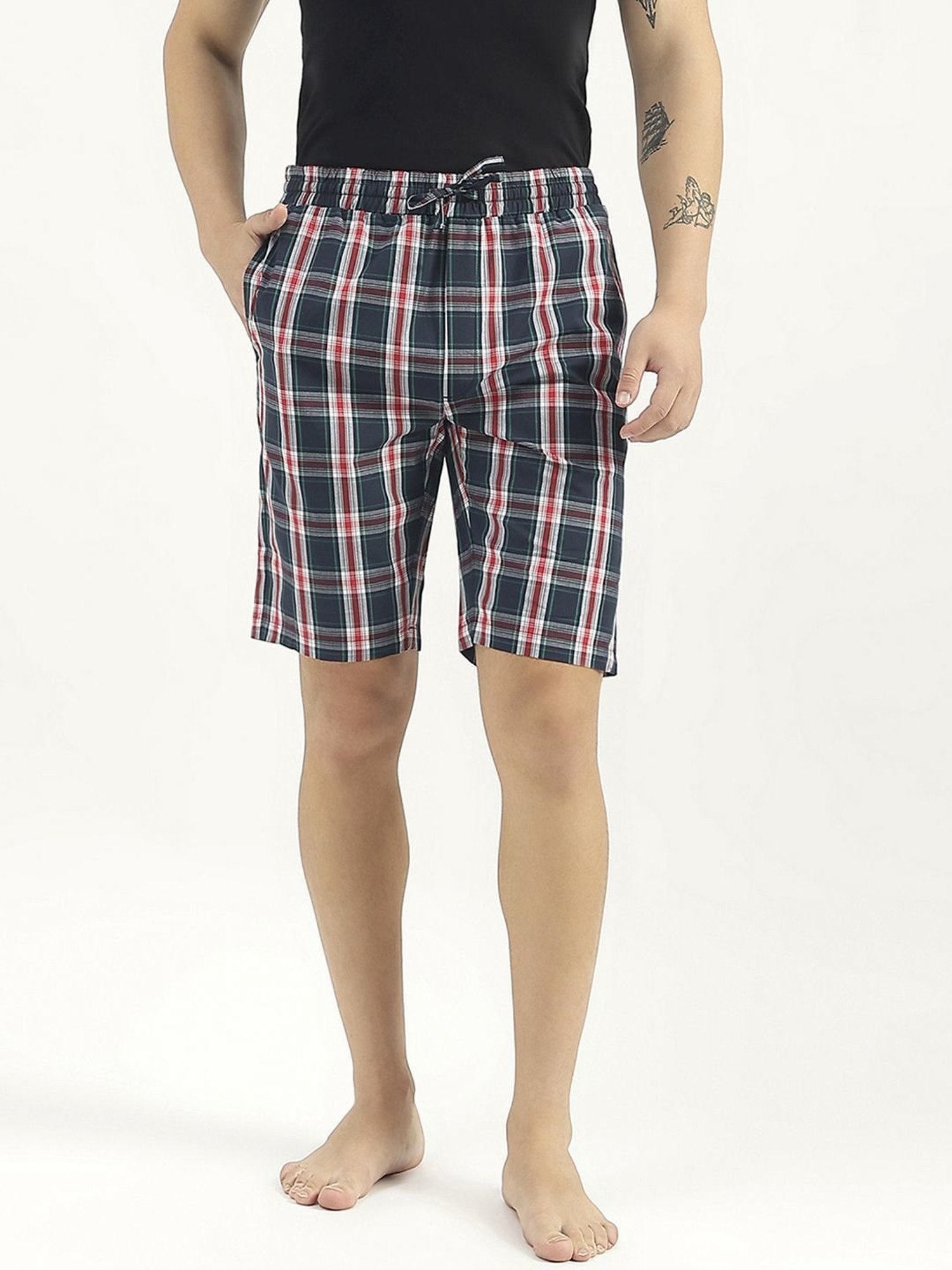 United Colors Of Benetton Multicolored Regular Fit Checks Swim Shorts