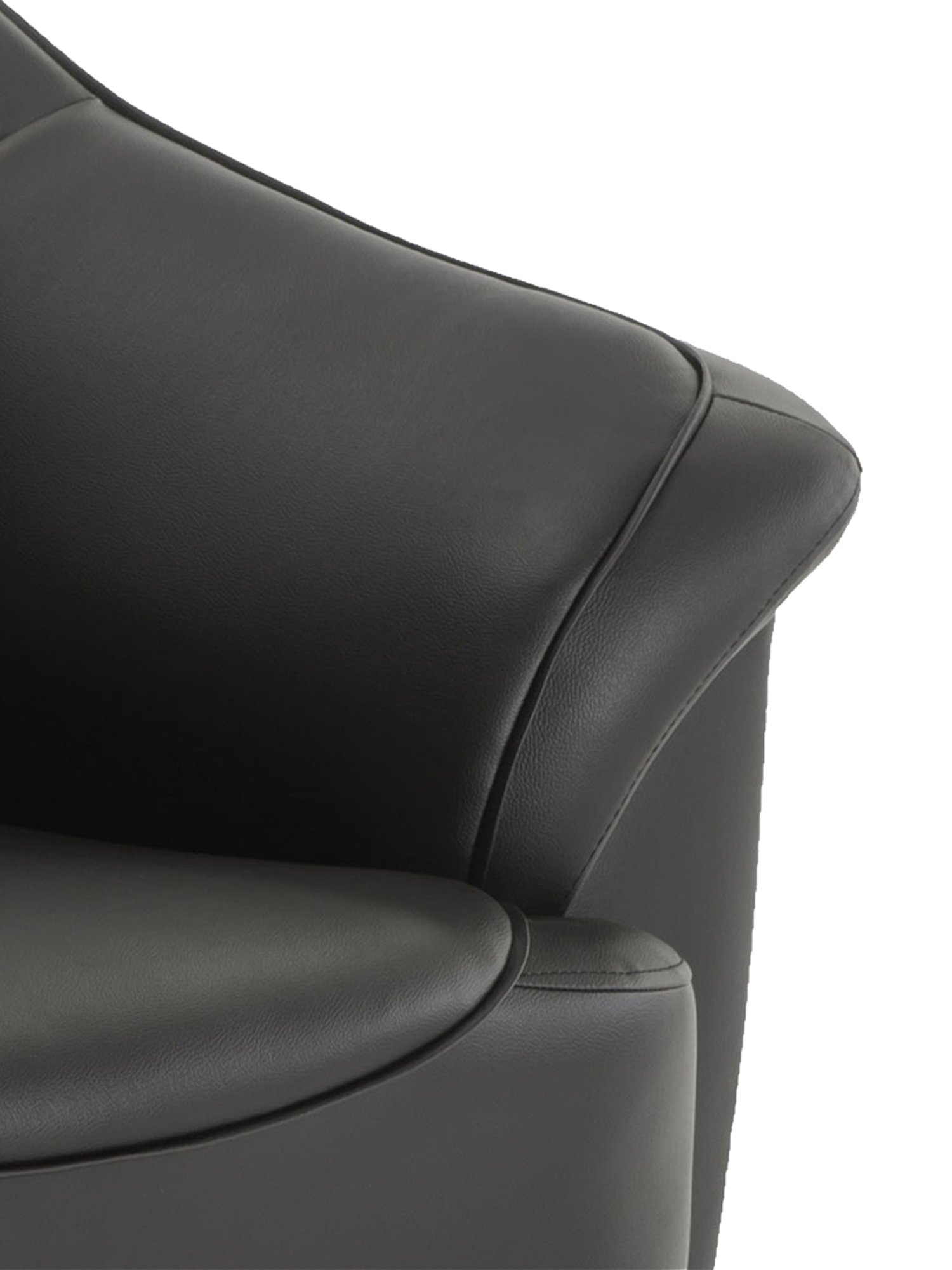 Durian Berry Black Premium Leatherette 1 Seater Sofa