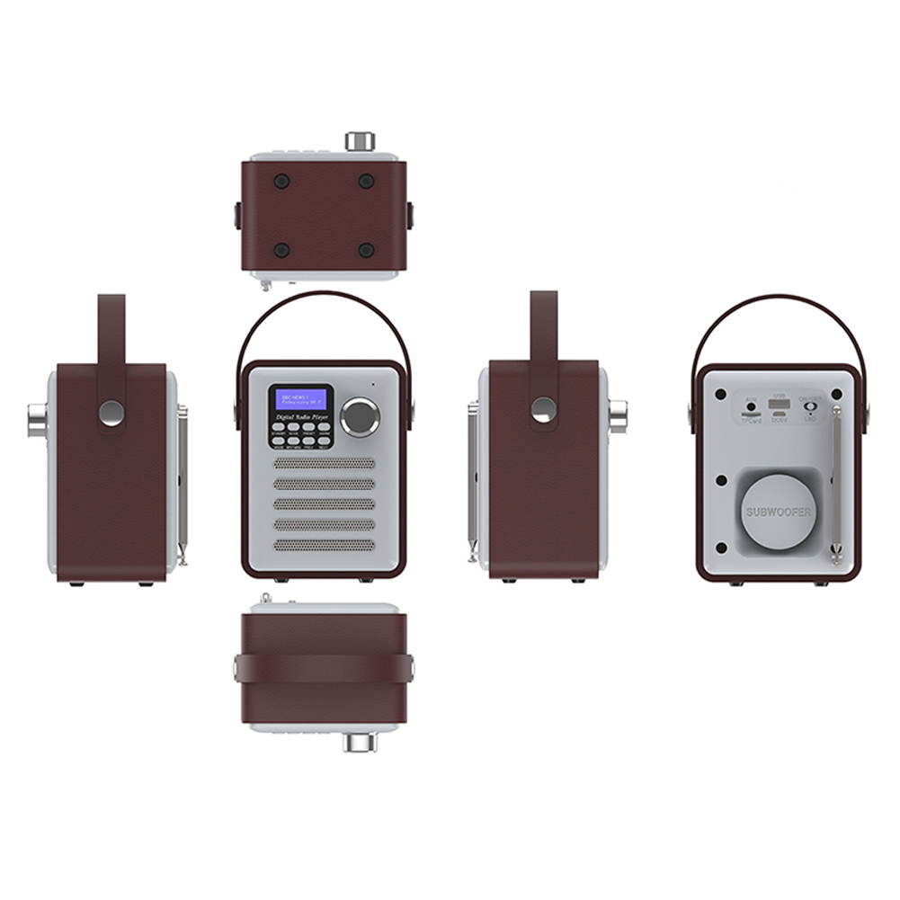 DAB Digital Radio Stereo LCD Display MP3 Bluetooth Hands-free Calling Wood Portable Rechargeable FM Receiver