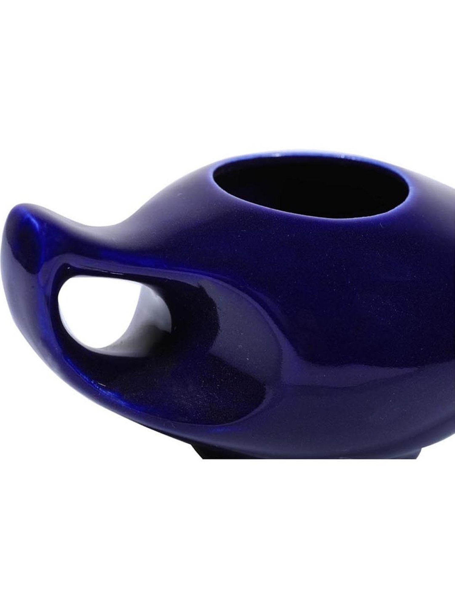 PAXMAX Porcelain Ceramic Neti Pot for Nasal Cleansing (Blue)