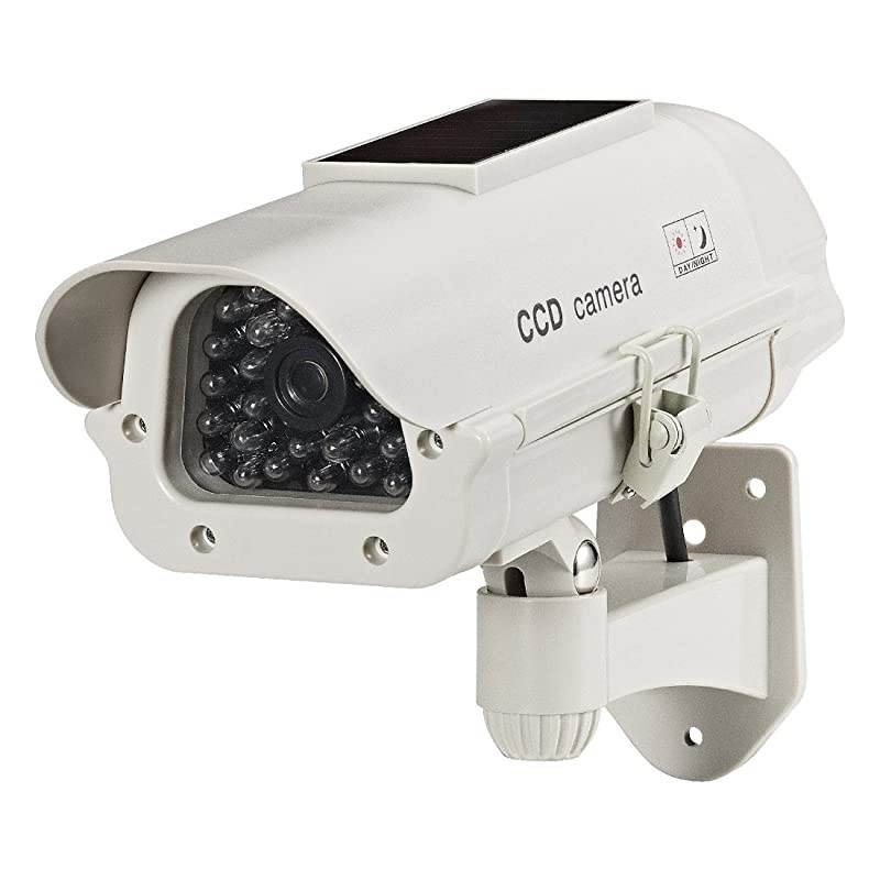 15-CDM14 Dummy Solar Powered Camera with LED Light (Beige)