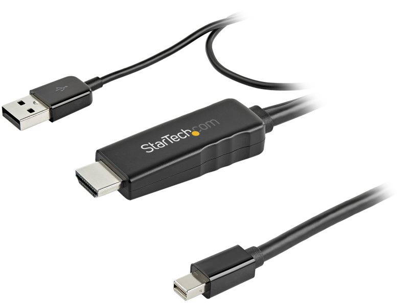 StarTech.com HD2MDPMM2M 6.6 ft. (2 m) HDMI to Mini DisplayPort Cable - 4K 30 - USB-Powered - Mac & Windows - Active Video Cable Adapter (HD2MDPMM2M)