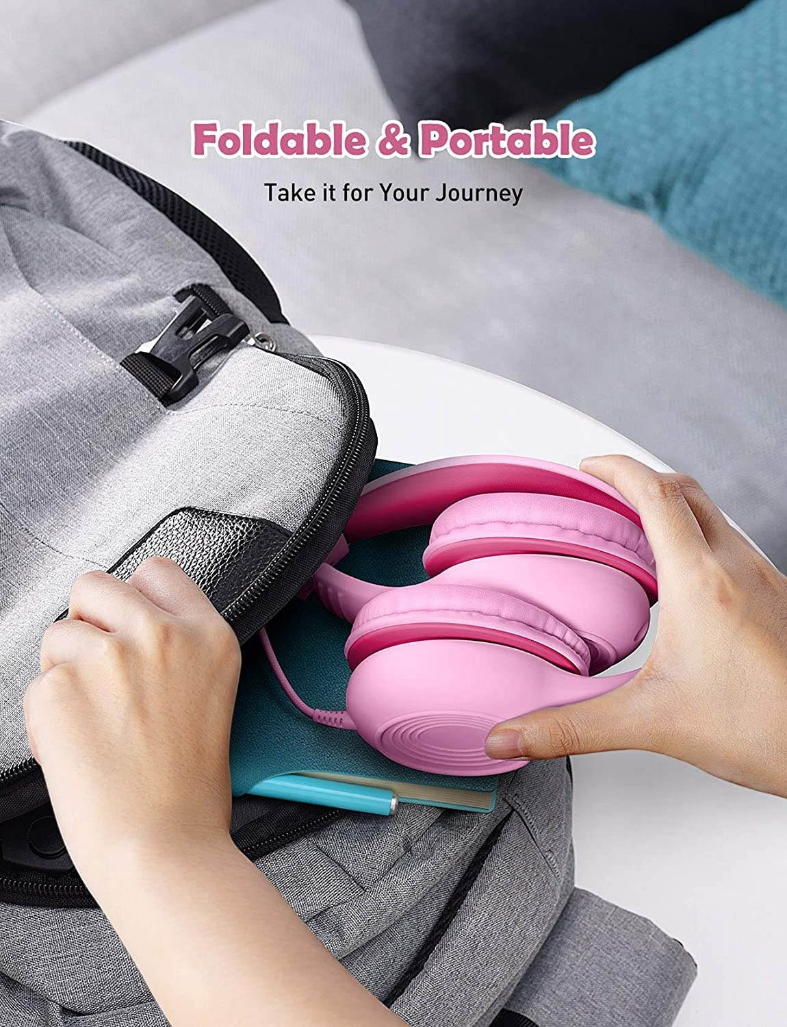 Mpow CH6S Kids Headphones with Microphone Over Ear On Ear Headphones for Kids with HD Sound Sharing Function for Children Boys Girls Volume Limit Safe 85dB94dB Headset for School Travel