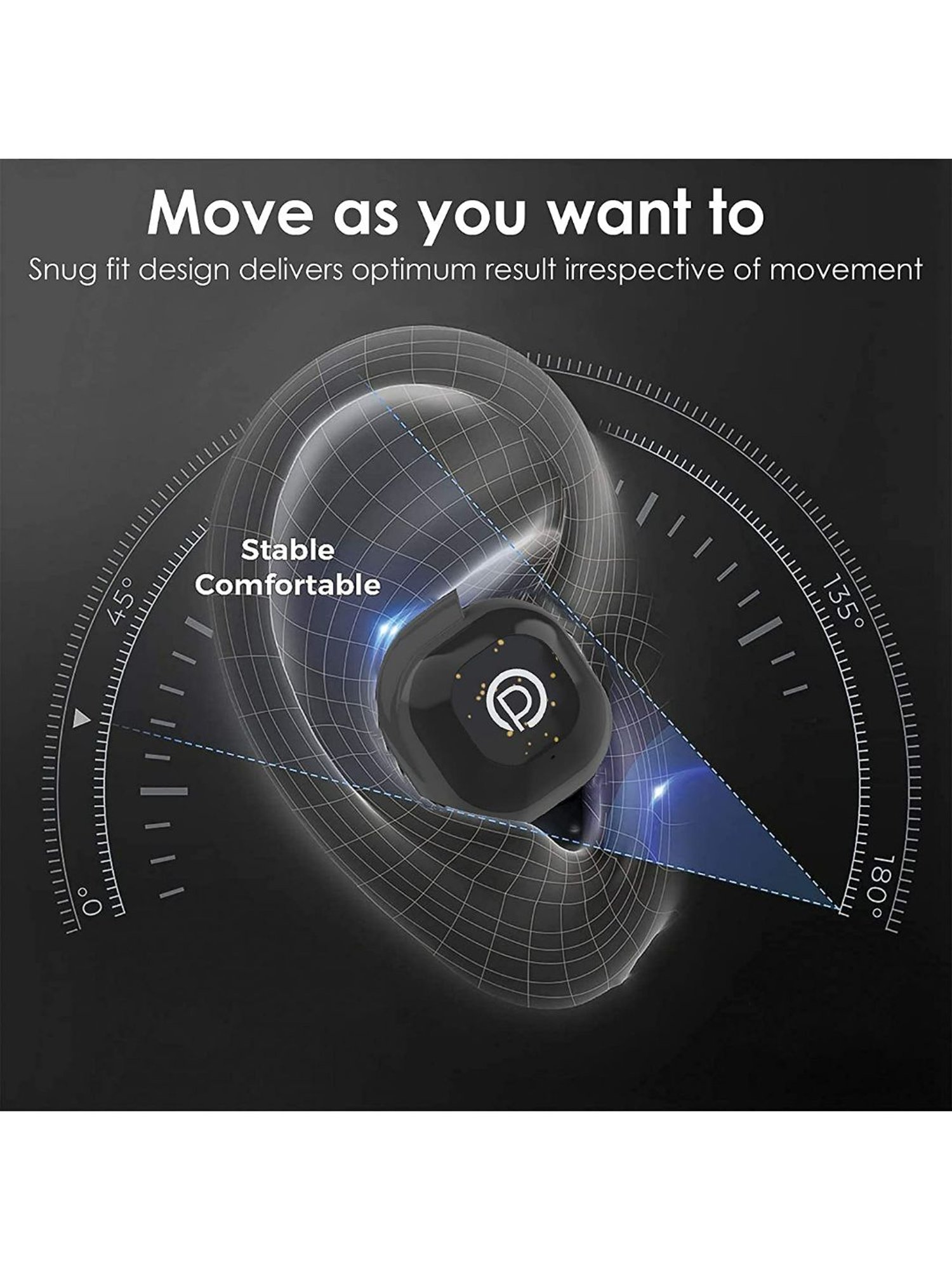 Probus T20 True Wireless (TWS) Bluetooth in-Ear Earbuds with Passive Noise Cancellation (Black)