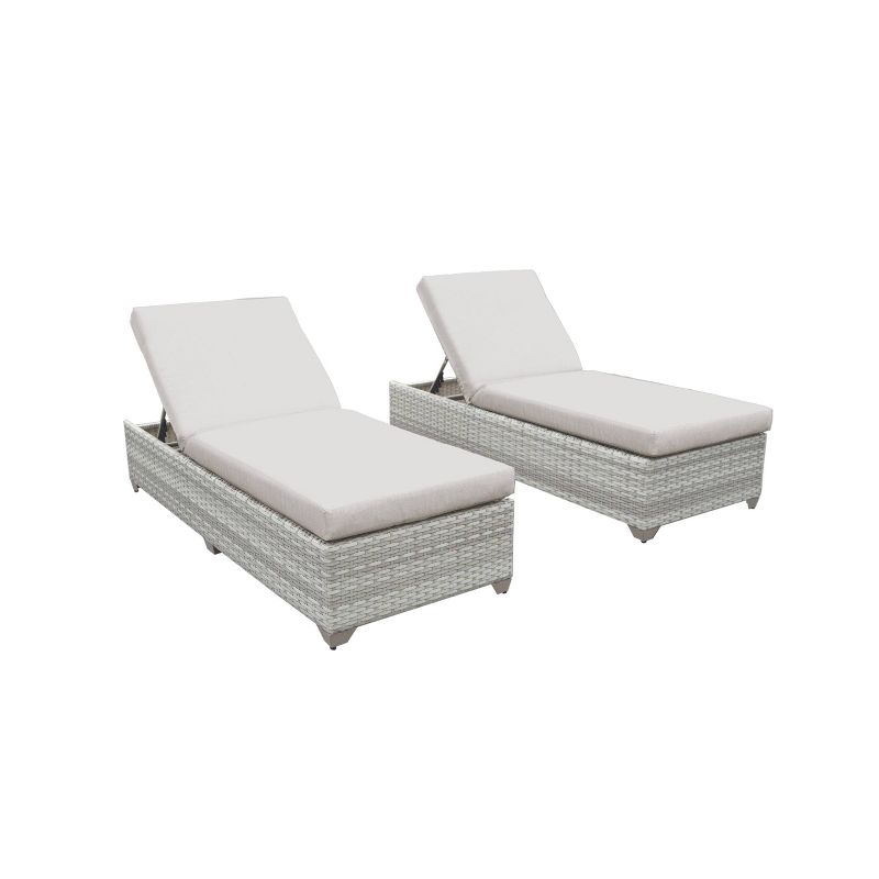 Fairmont 2pk Patio Chaise Lounges - Ash - TK Classics
