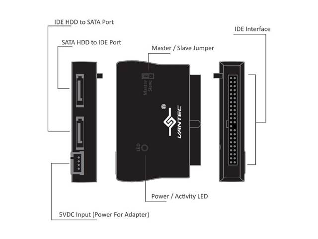 VANTEC CB-IS200 Bi-Directional, IDE to SATA or SATA to IDE Converter