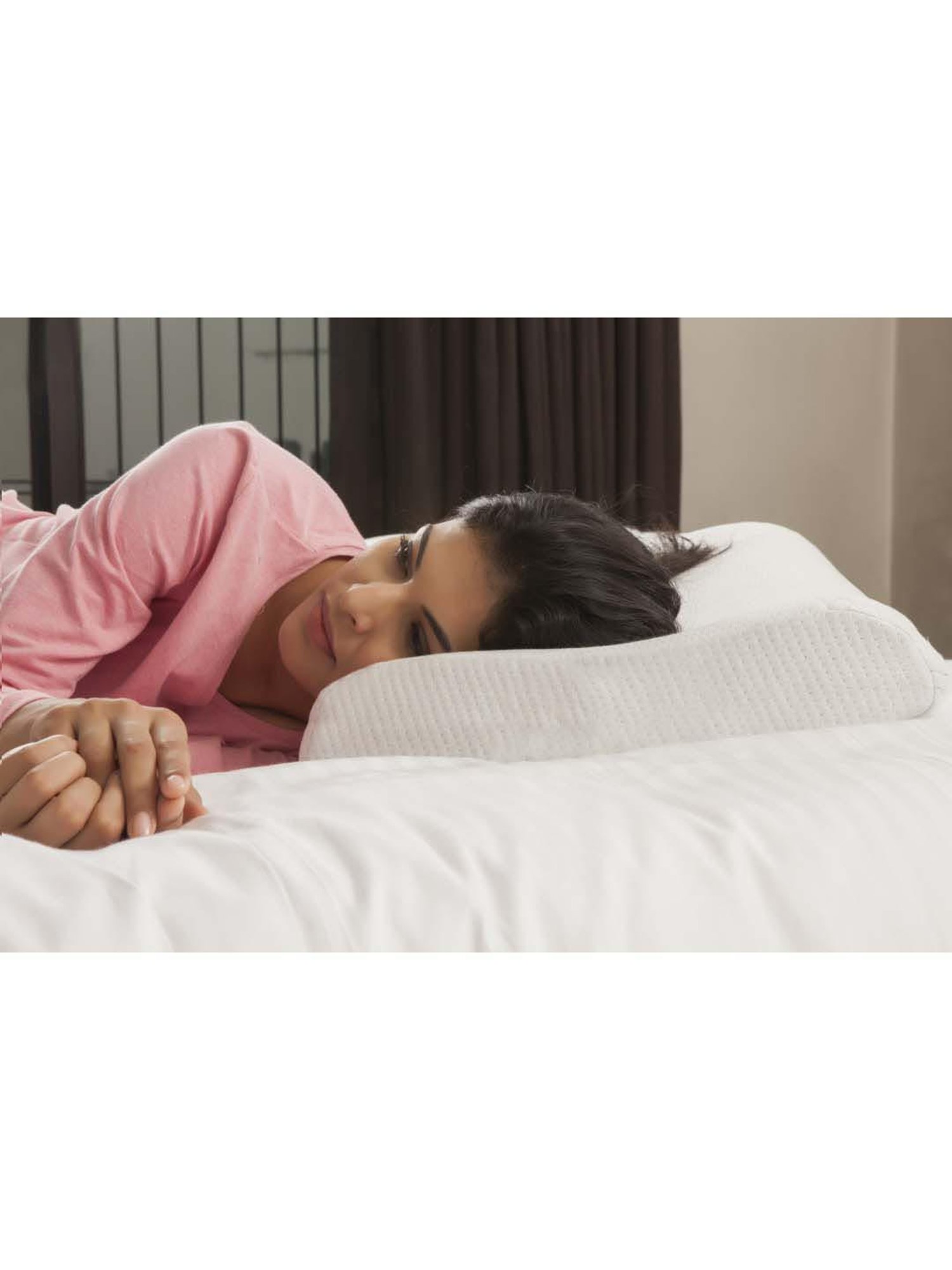 The White Willow White Solid Foam Contour Pillow - Set of 1