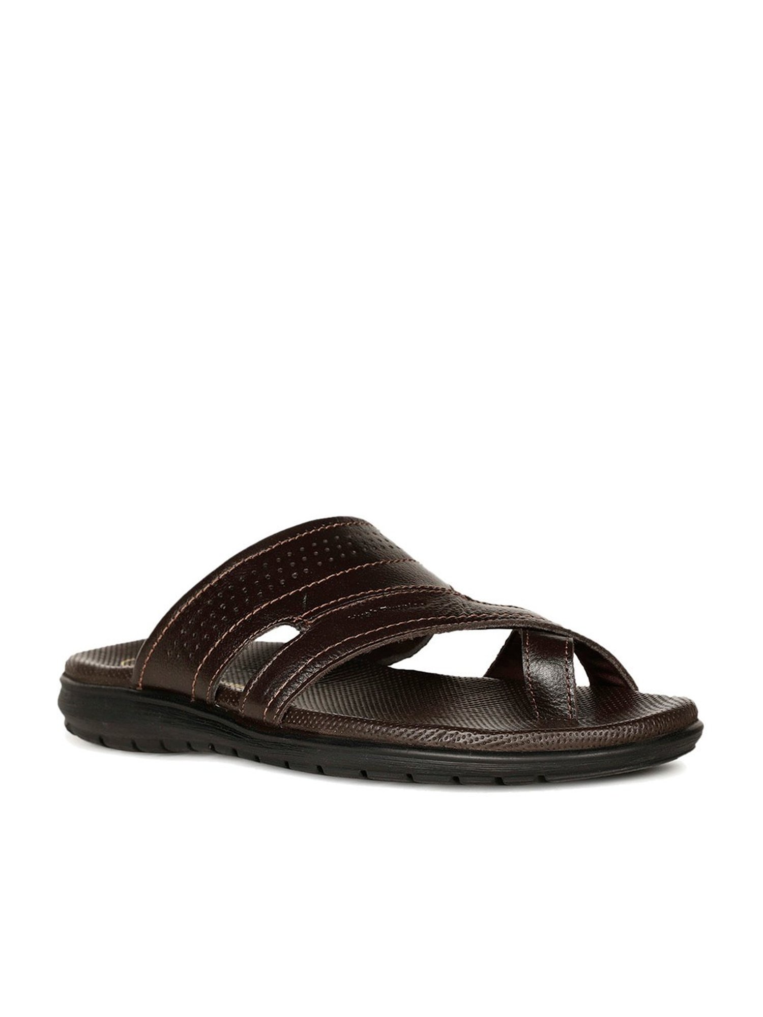 Hush Puppies by Bata Men's Brown Toe Ring Sandals