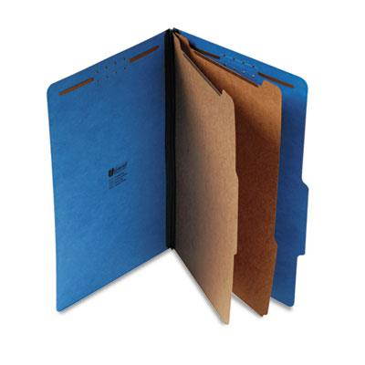 Pressboard Classification Folders Legal SixSection Cobalt Blue 10/Box