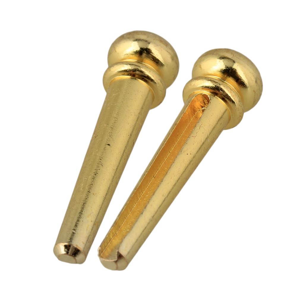 BQLZR 120 Pieces Metal Bridge Pins End Pins Endpin for Acoustic Guitar Golden