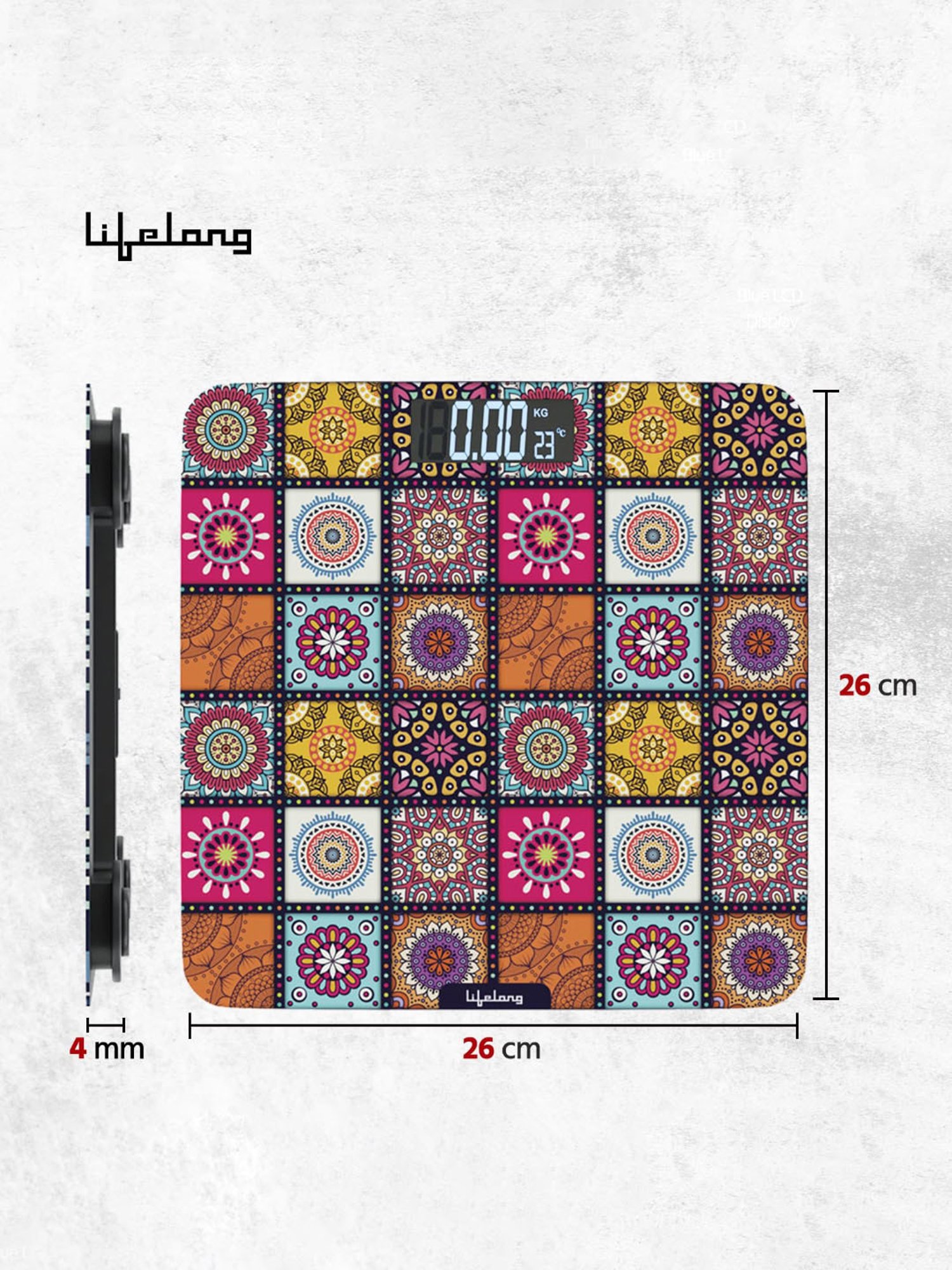 Lifelong Mystical LLWS63 Digital Weight Machine for Body Weight with LCD Display (Multicolor)