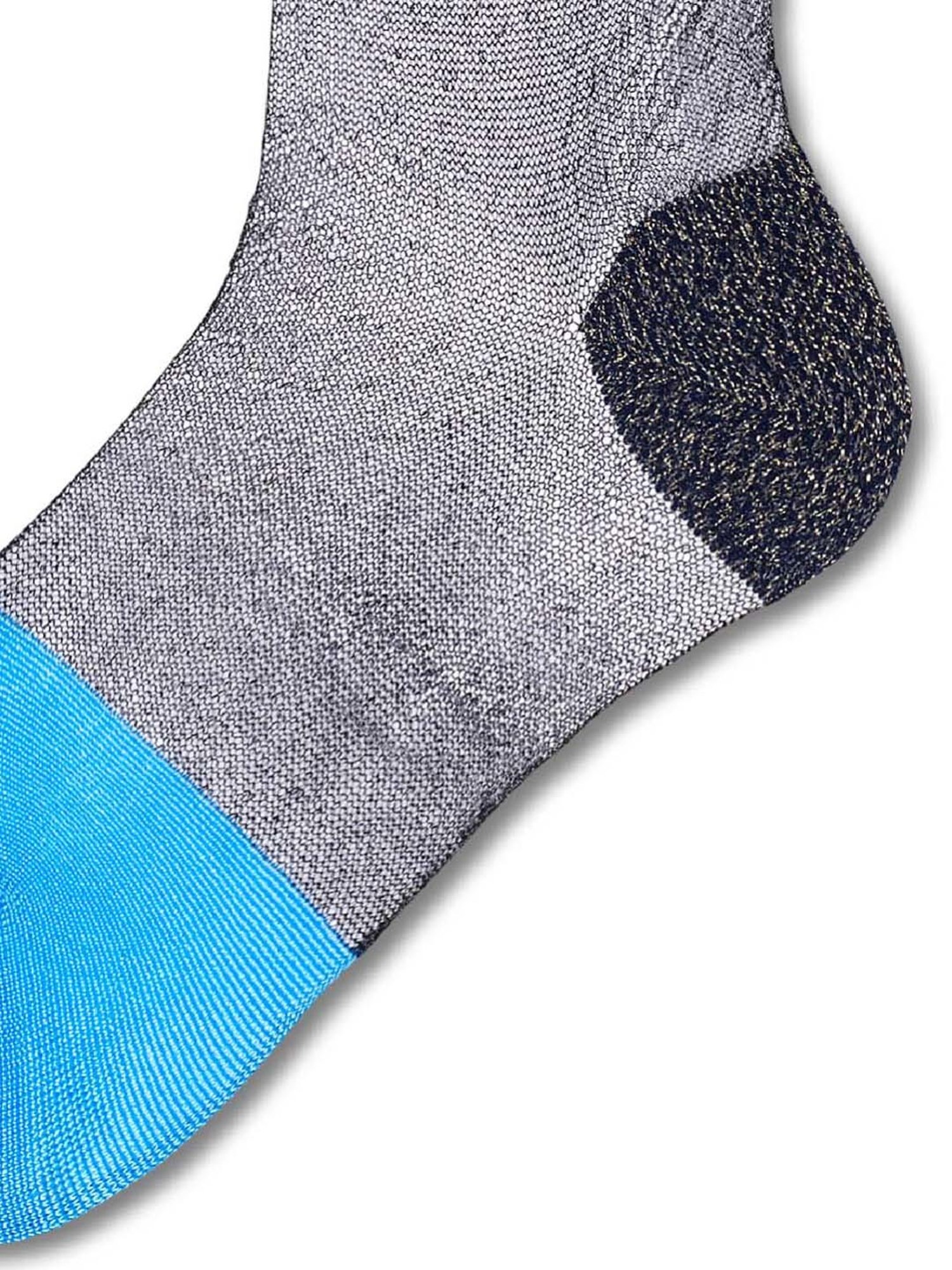 Happy Socks Hysteria Franca Ankle Grey Cotton Color Block Socks (36-38)