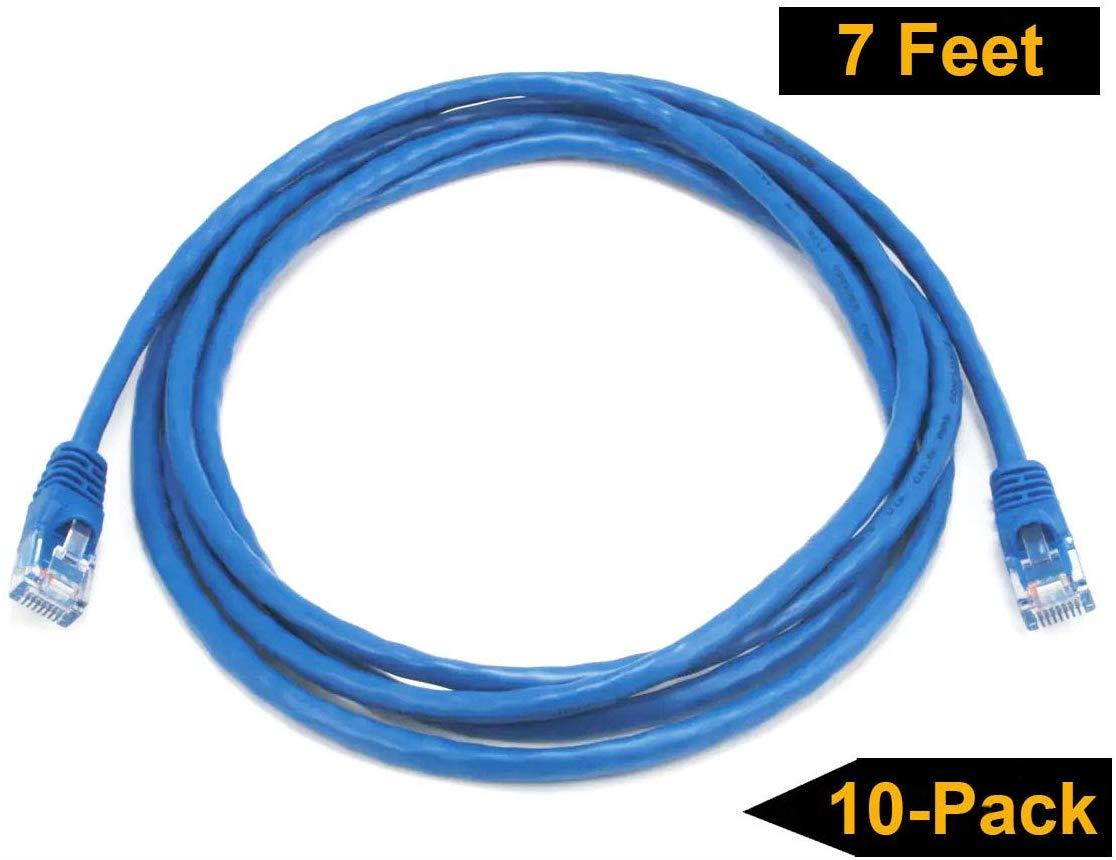 iMBAPrice 25'Cat5e Network Ethernet Patch Cable, 10 Pack, Blue (IMBA-CAT5-25BL-10PK)