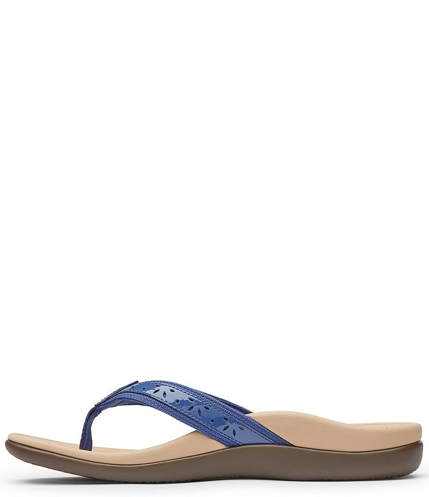 Vionic Casandra Perforated Leather Thong Sandals