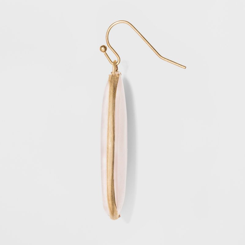 Marquis Shape Semi-Precious Rose Quartz Drop Earrings - Universal Thread™ Light Pink
