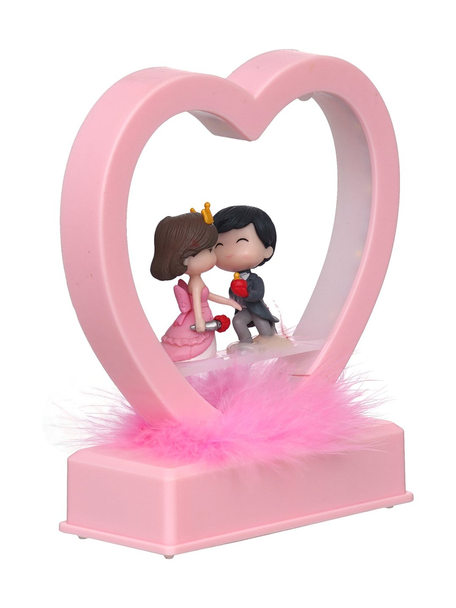 eCraftIndia Solid Polyresin Led Light Heart Showpiece