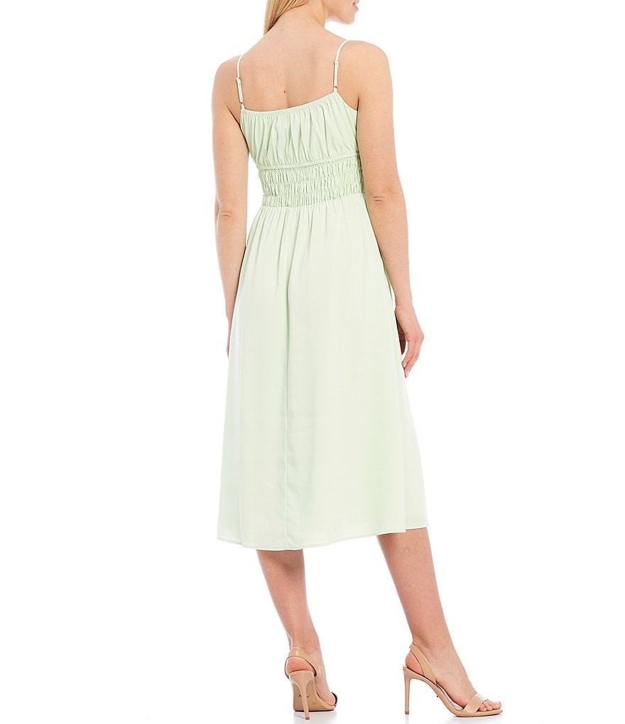 Adelyn Rae Strappy Smocked Waist Midi Dress