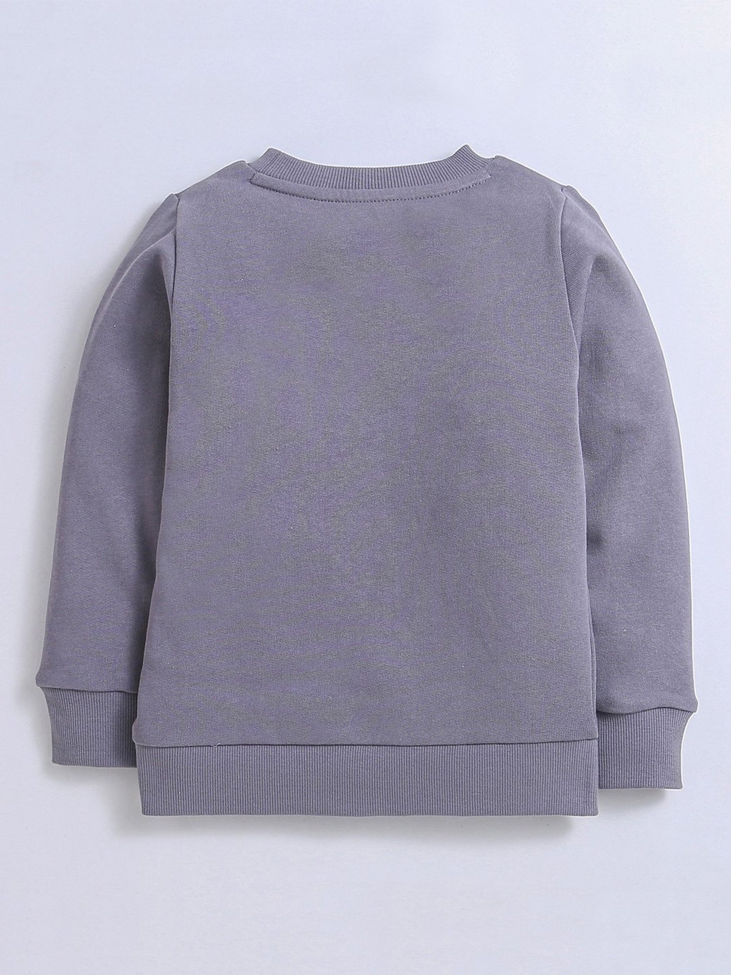 Nino Bambino Kids Grey Solid Full Sleeves Sweatshirt