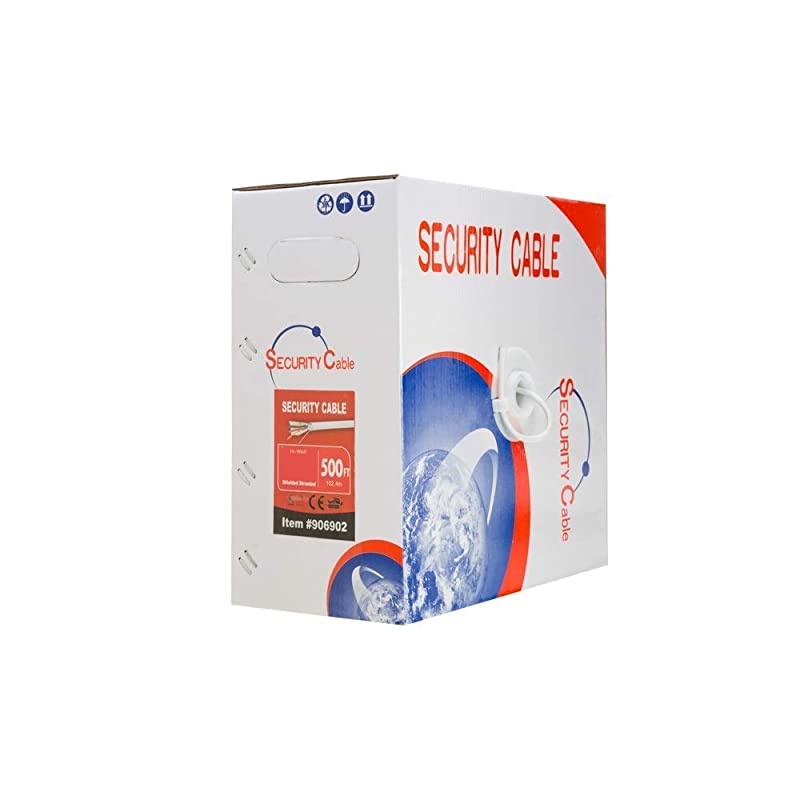 Bulk 22/4 Stranded Conductor Alarm Cable 500ft Fire/Security Burglar Station Wire Security (Unshielded (UTP), 22/4, Stranded, 500ft)