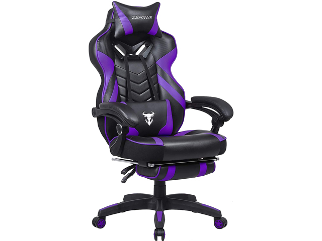 Gaming Chair, Racing Style Computer Desk Chair Padded Armrests Ergonomic Lumbar Support Adjustable Height