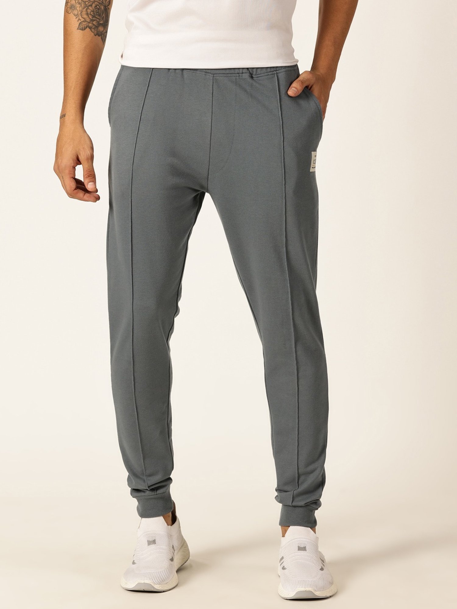 Thomas Scott Grey Straight Fit Texture Joggers