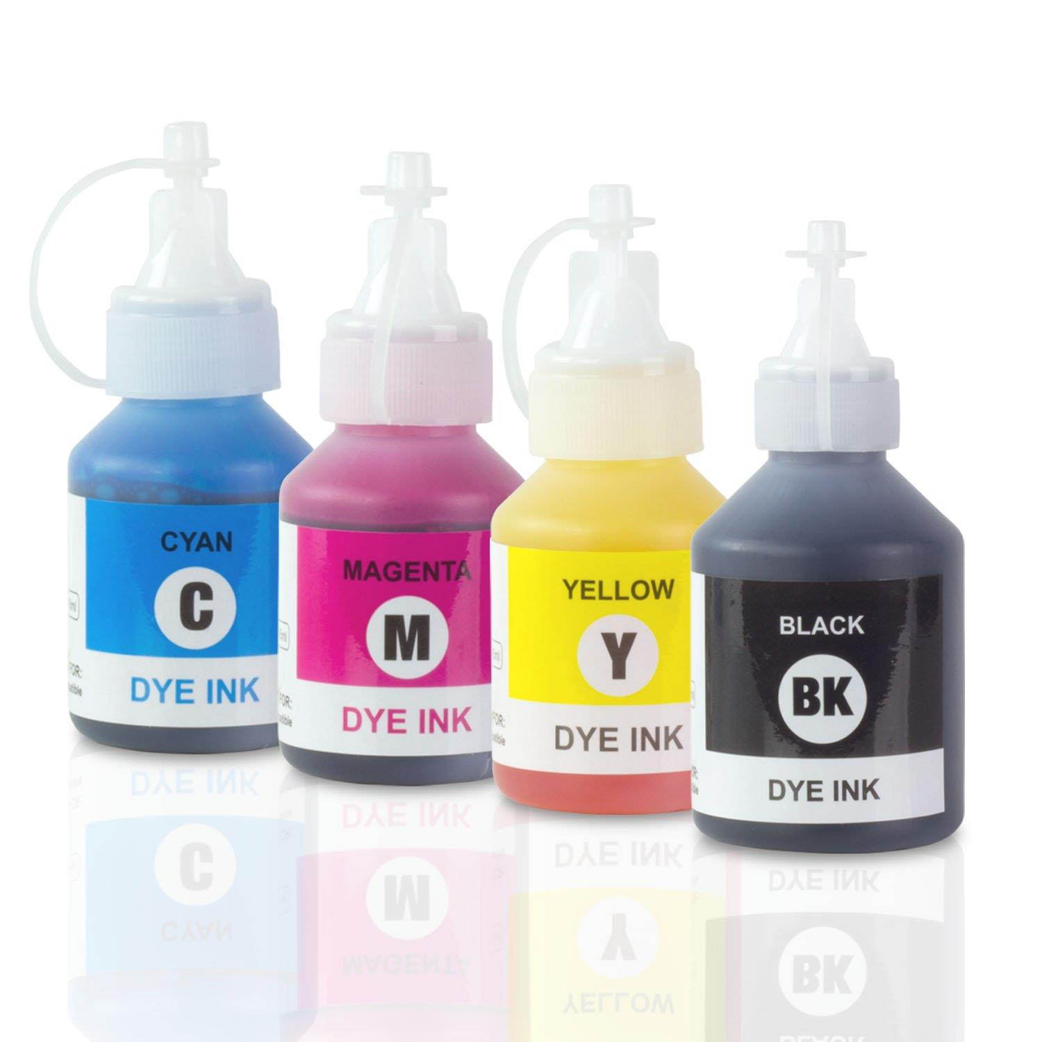 SOJITEK Compatible with BT6000BK BT6000C BT6000M BT6000Y4 Refill Dye Ink Kit (Black 115ml, Cyan Magenta Yellow 45ml) for DCP-T300 DCP-T500W DCP-T700W MFC-T800W Printers