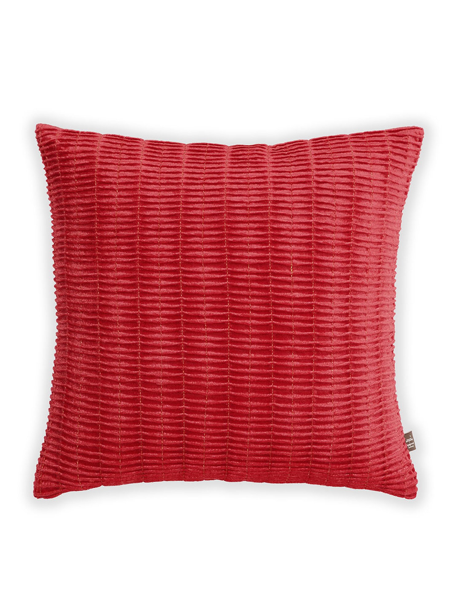 Pure Home and Living Red Cotton Textured Cushion Cover