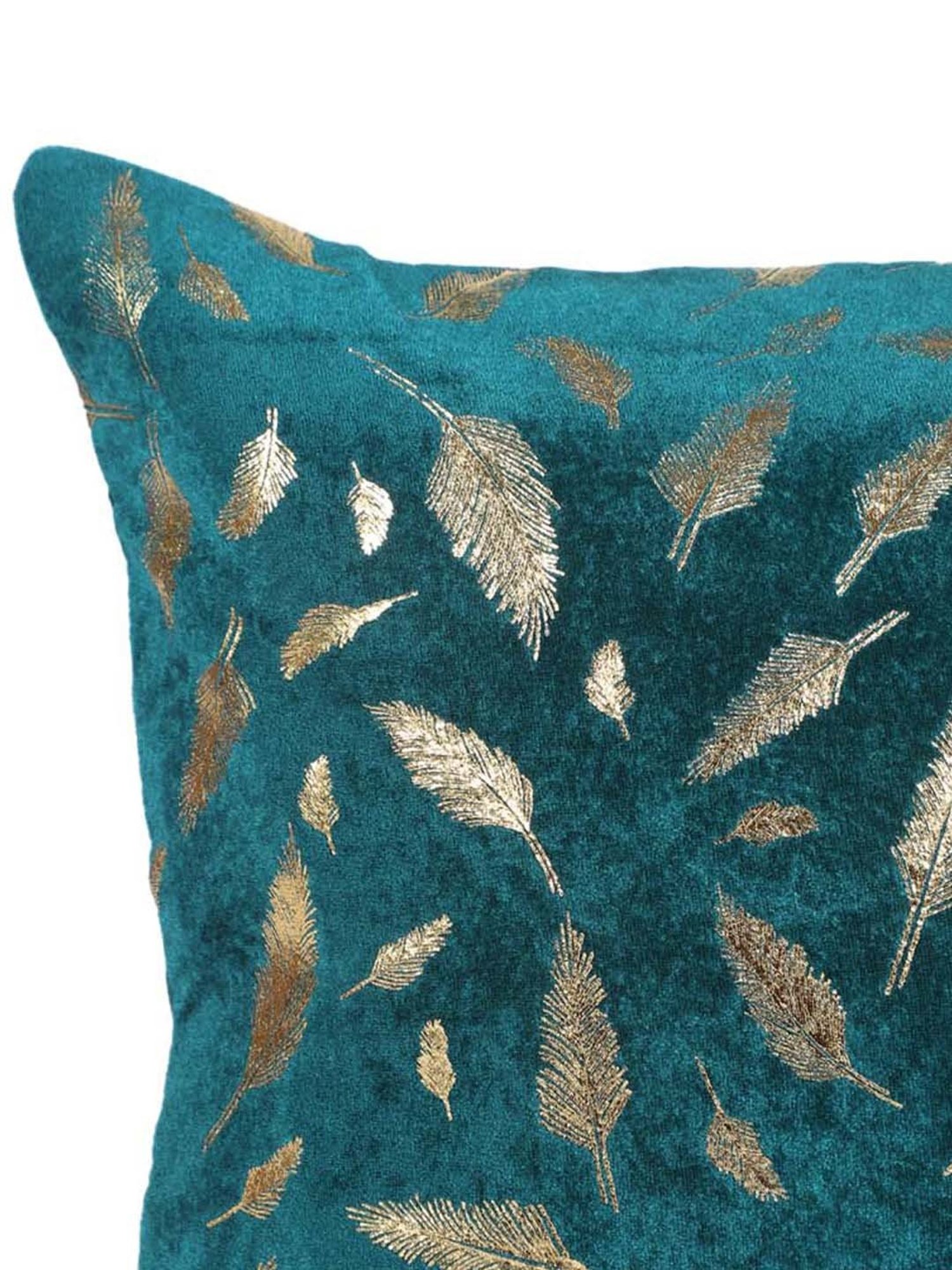 MFD HOME Furnishing Turquoise Blue Velvet Cushion Cover - Set of 2