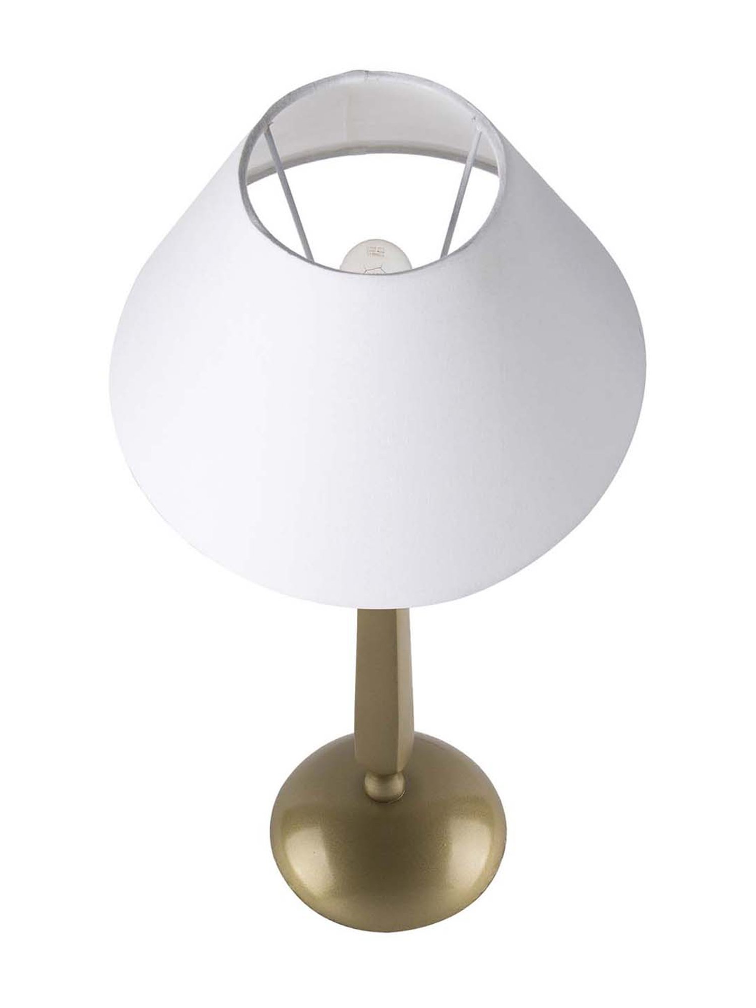 Homesake Golden Classic Cubist Brushed Lamp with White Cone Shade (Bulb Included) - Set of 1