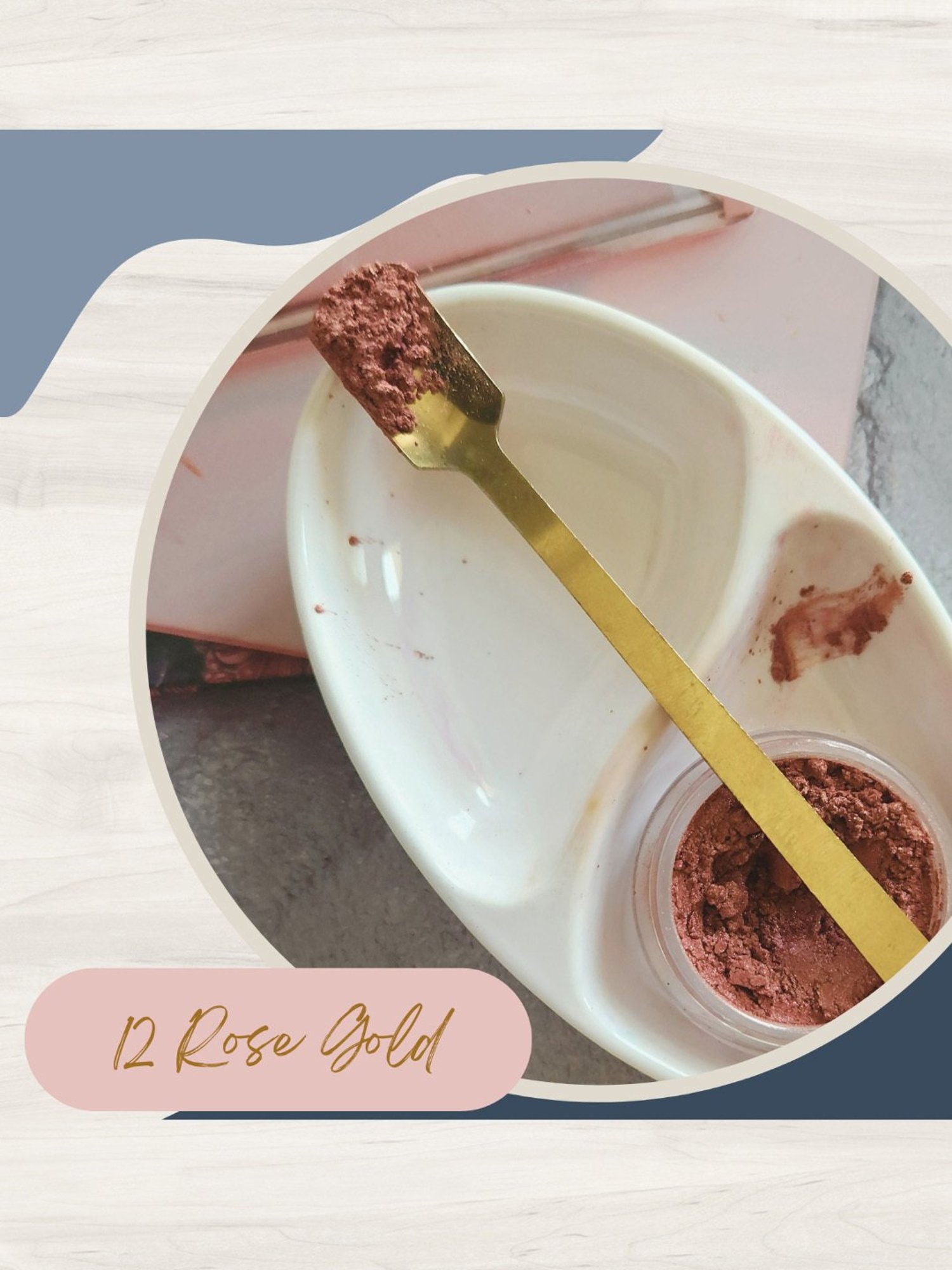 KINDED Makeup Pigments Loose Shimmer Powder Eyeshadow 11 Carrot Red & 12 Rose Gold Combo