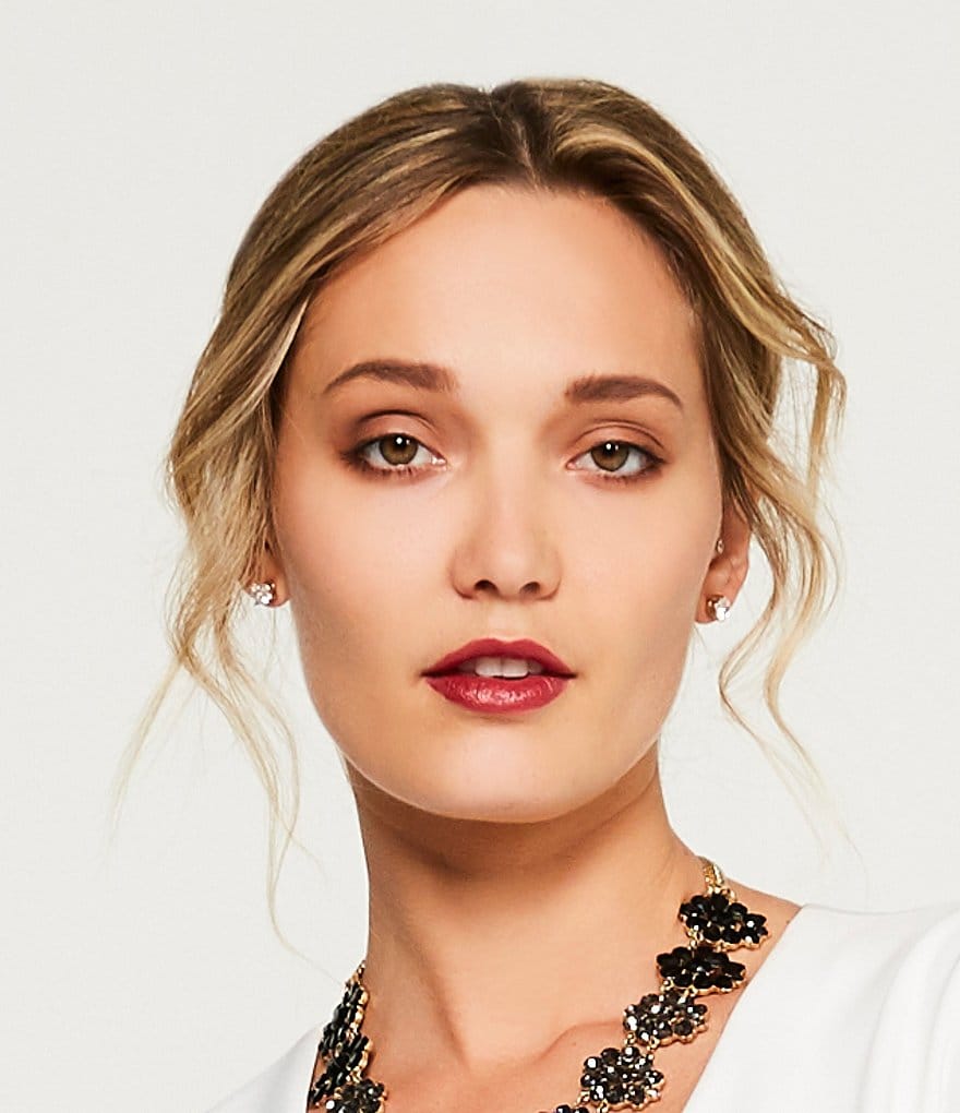 Sanctuary Project Semi Precious Turquoise and White Howlite Three Stone Stud Earrings Gold