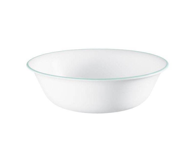 Corelle 18oz Glass Delano Dining Bowl Teal/White