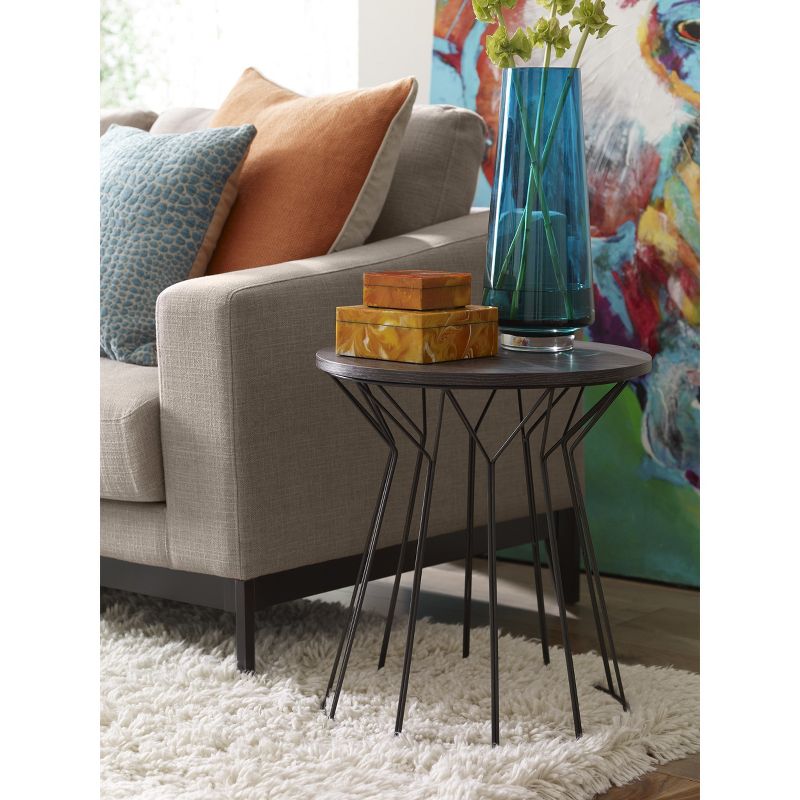 Fleur Side Table Noir Black - Adore Decor
