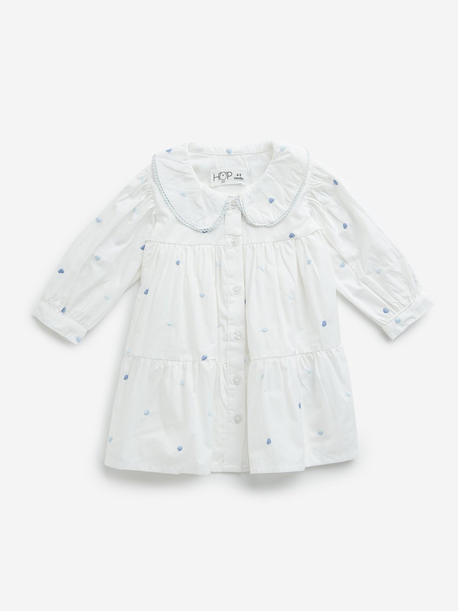 HOP Baby by Westside White Tiered Cotton Dress