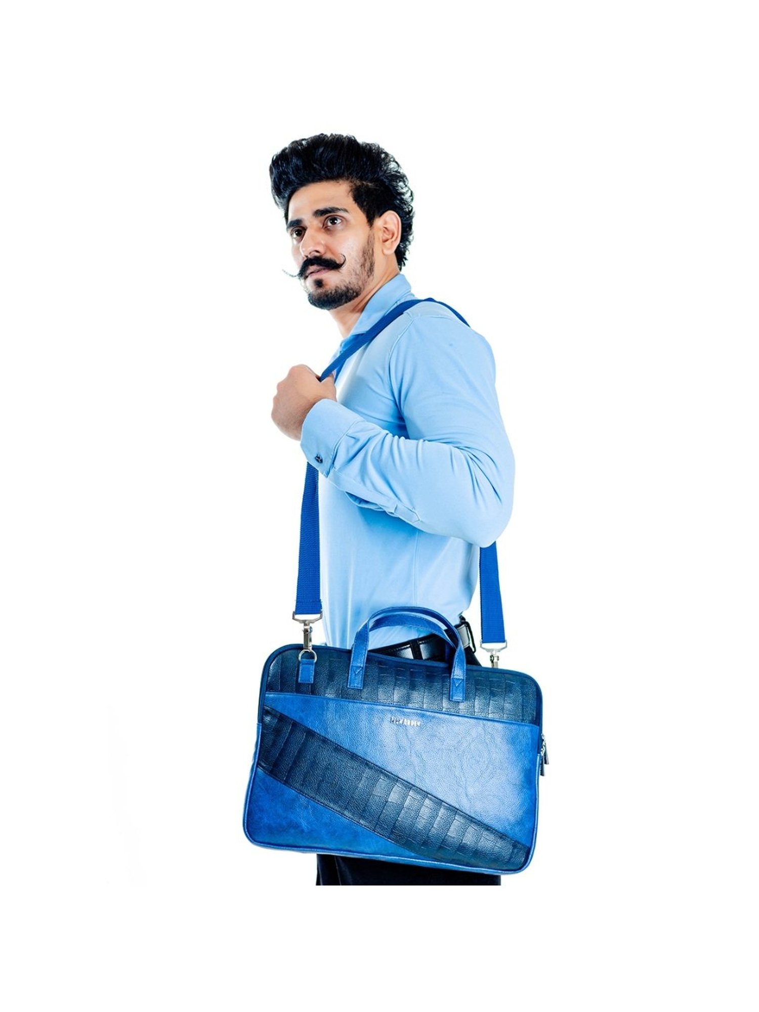 Priority Navy Synthetic Medium Messenger Bag