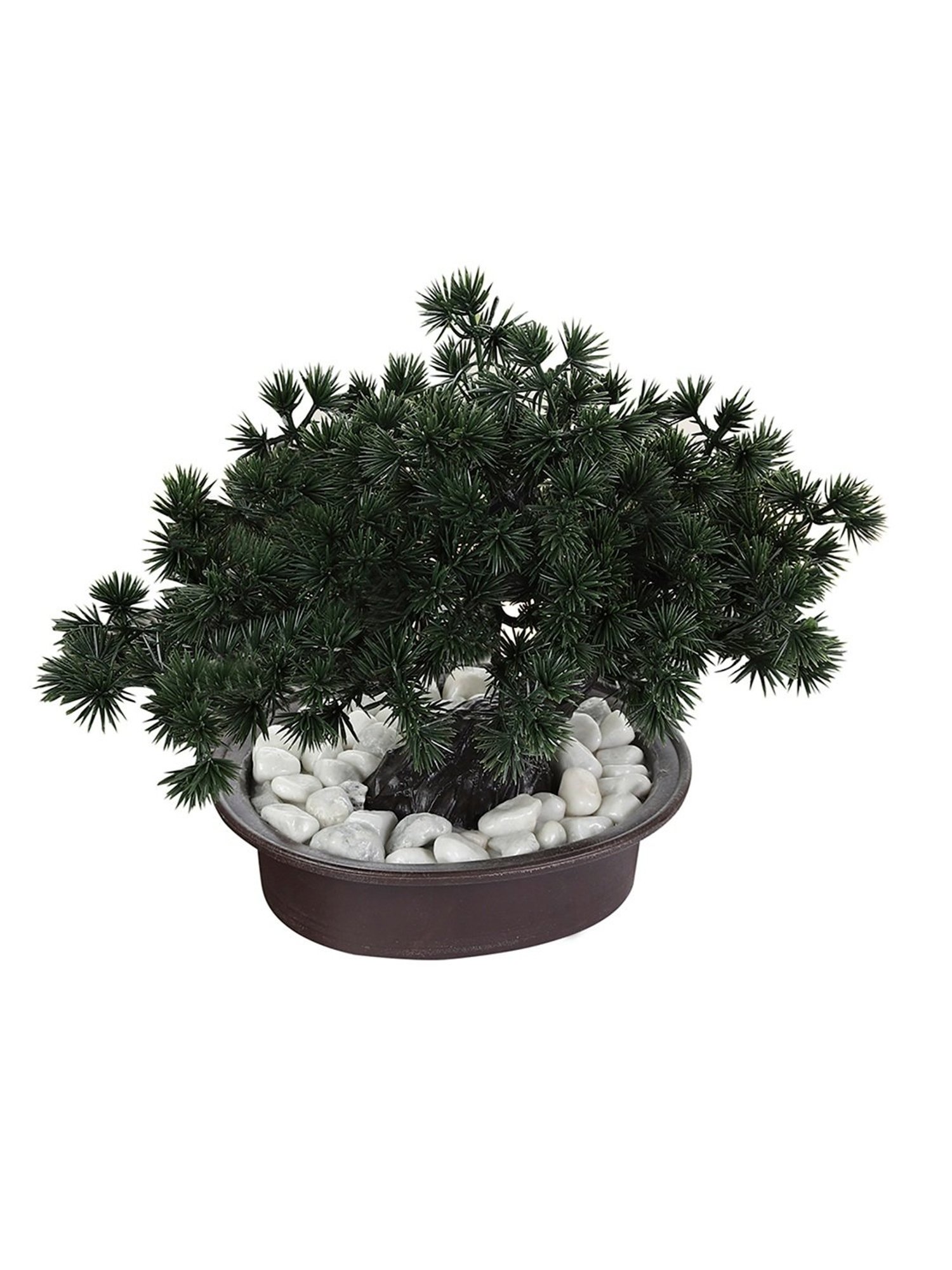 Foliyaj Multicolor Plastic Artificial Bent Bonsai Tree with Pot