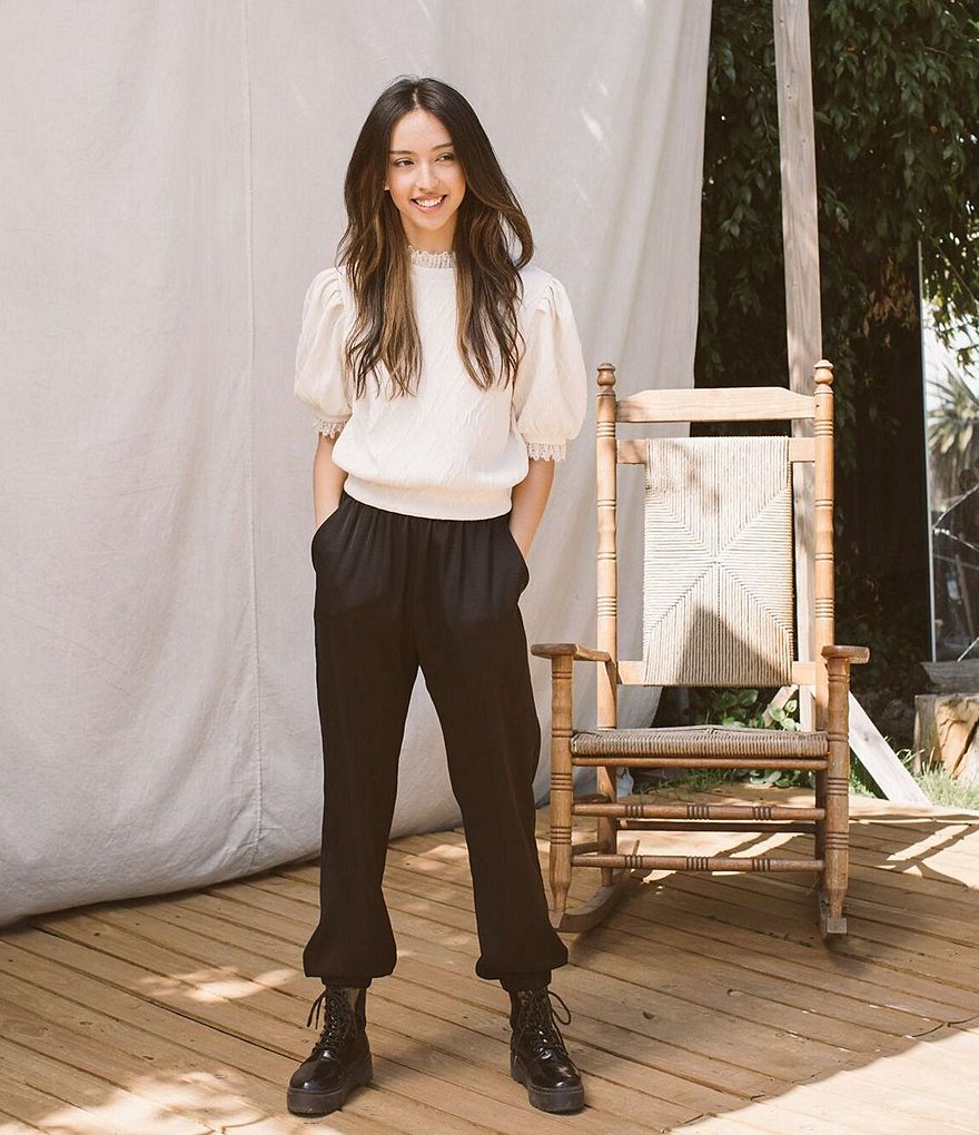 Shabby Chic Sunset Skinny Leg Side Seam Pocket Joggers