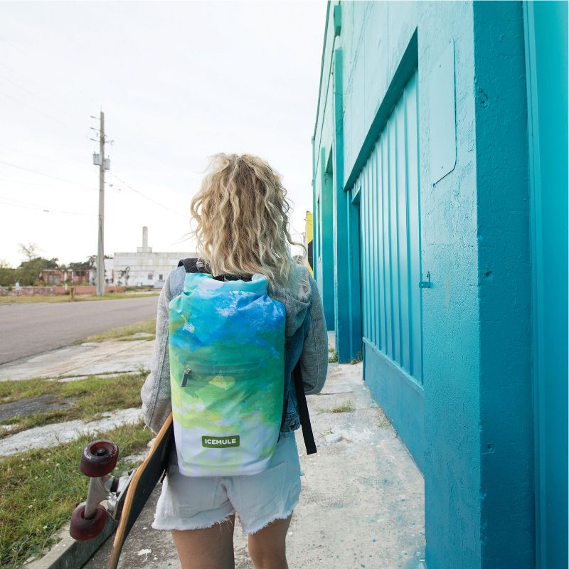 IceMule 1007-DD Jaunt Small Collapsible Portable Soft Sided Roll Top 9 Liter 6 Can Lightweight Insulated Waterproof Leak Proof Backpack Cooler Bag