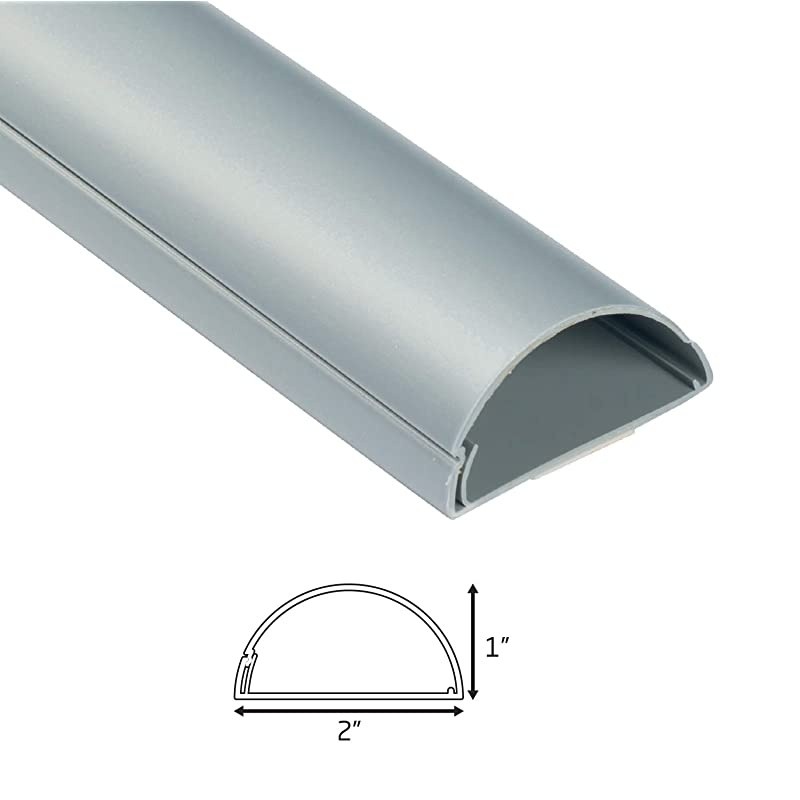 TV Cable Raceway OnWall Cord Cover Grey 39 Inch Large Channel to Hide and Conceal Cords Cables or Wires Cable Management 2 inch W x 1 inch H