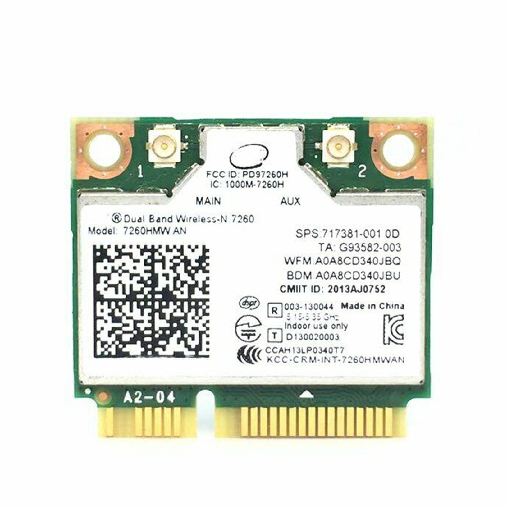 Dual Band Wireless Intel 7260HMW 867M BT4.0 802.11ac Mini PCI-E Wifi Card