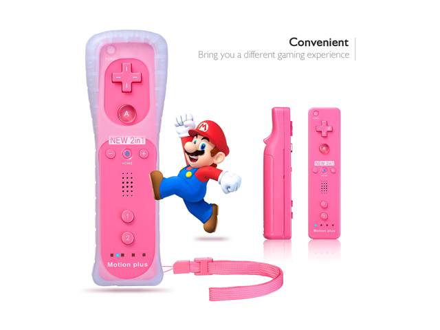 FirstPower Wiimote Remote Controller For Nintendo Wii U Game Pink for Wii Game Accessories