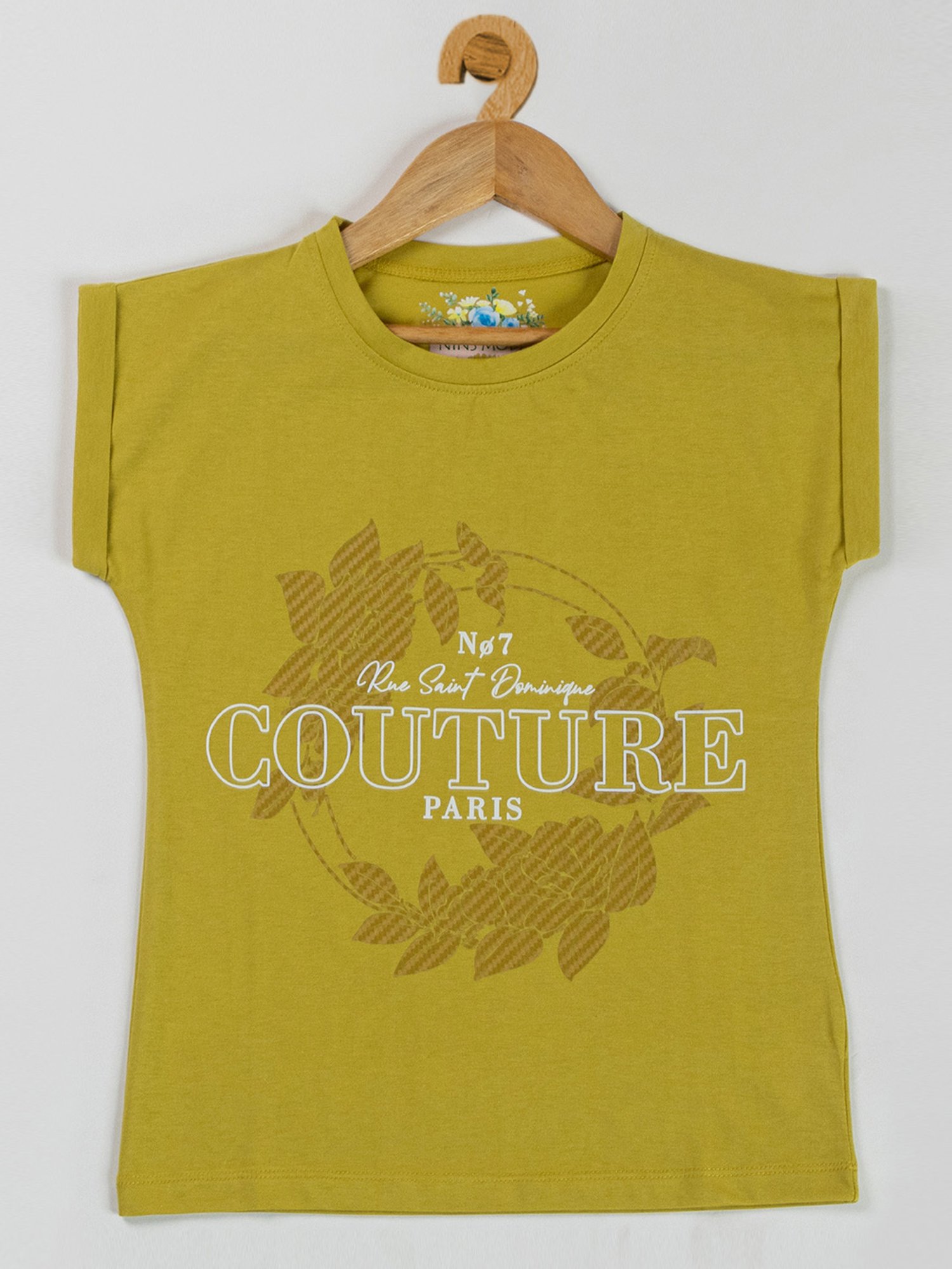 NINS MODA Kids Mustard Printed Top